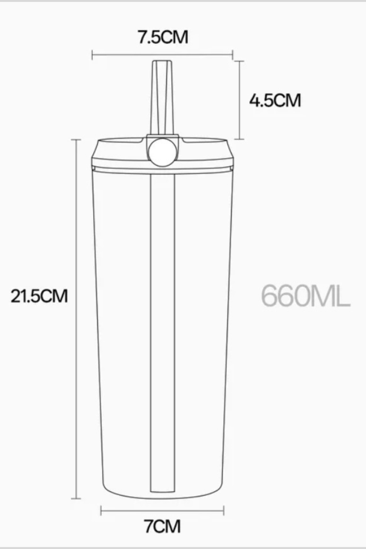 Leoz| Ceramic-Lined Stainless Steel Insulated Water Bottle Cup | 660ml
