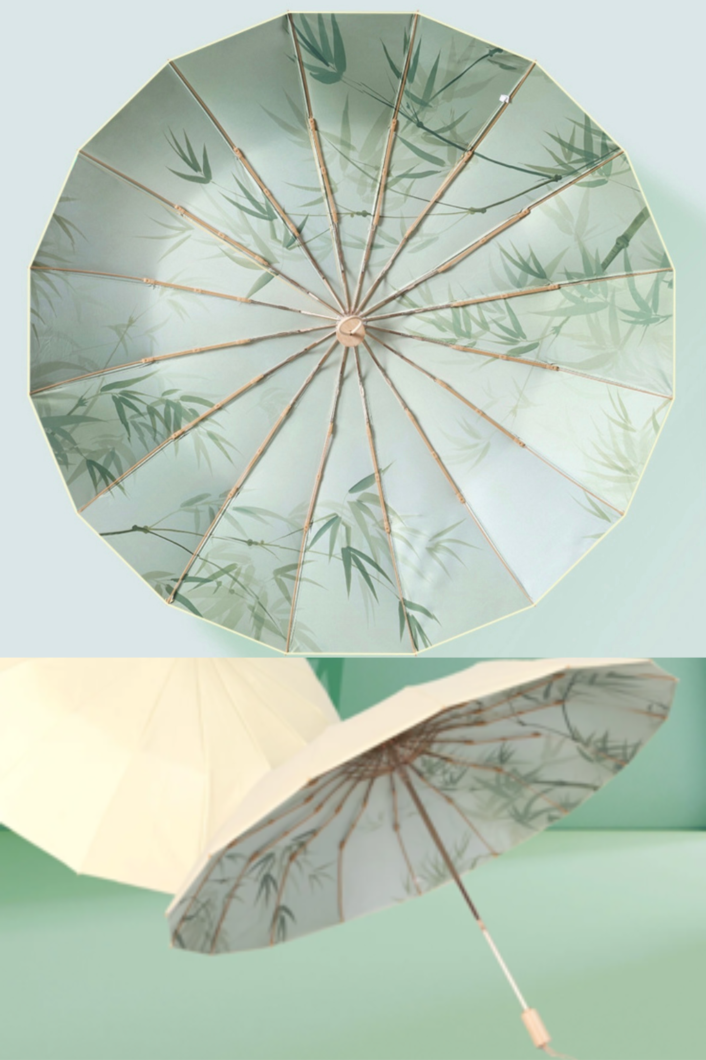 Retro Sun Umbrella for Women UPF 50+ UV Manual