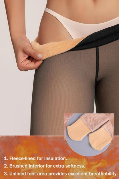 Winter Sheer Fleece-Lined Body Shaping Tights