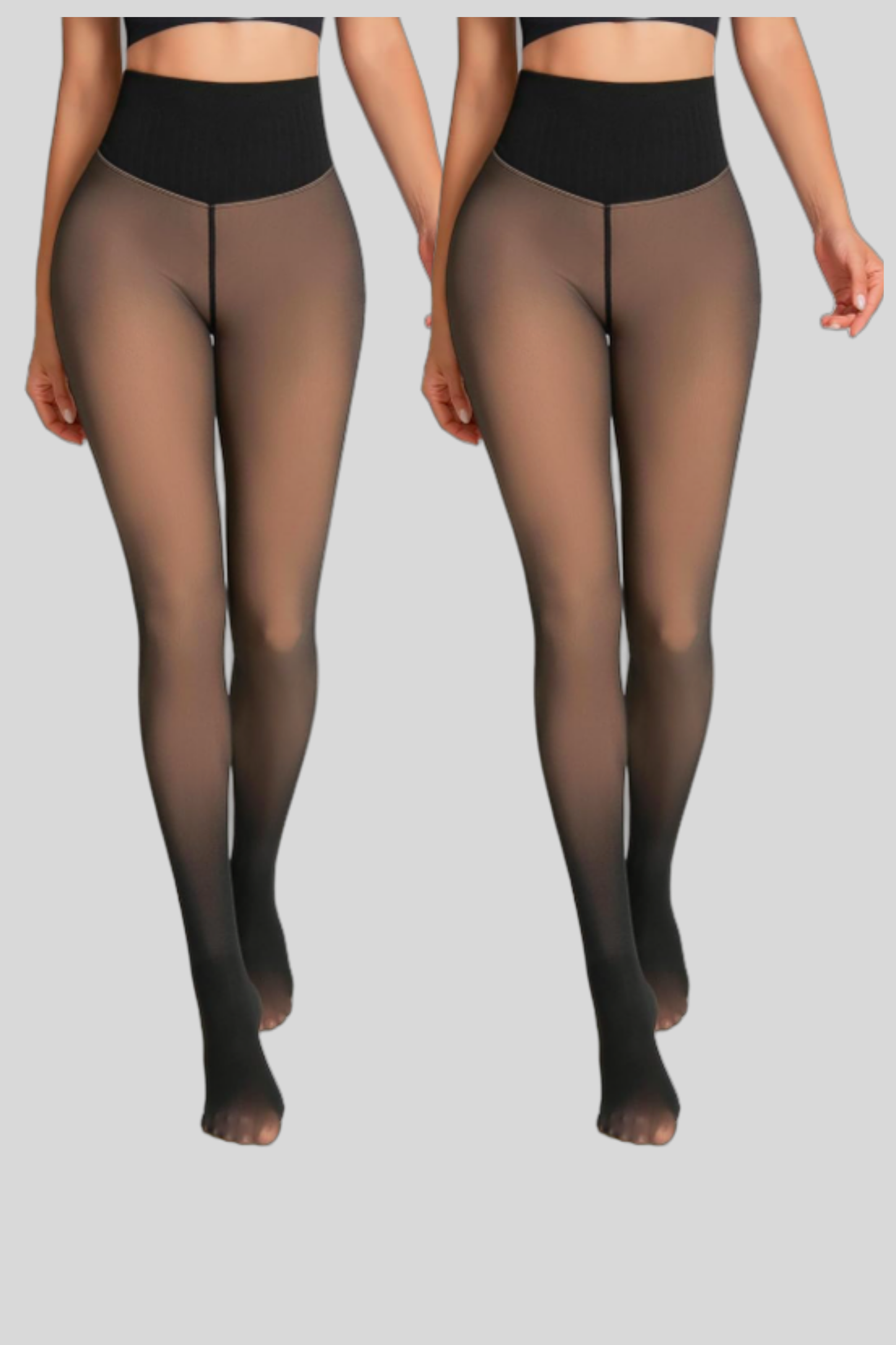 Winter Sheer Fleece-Lined Body Shaping Tights