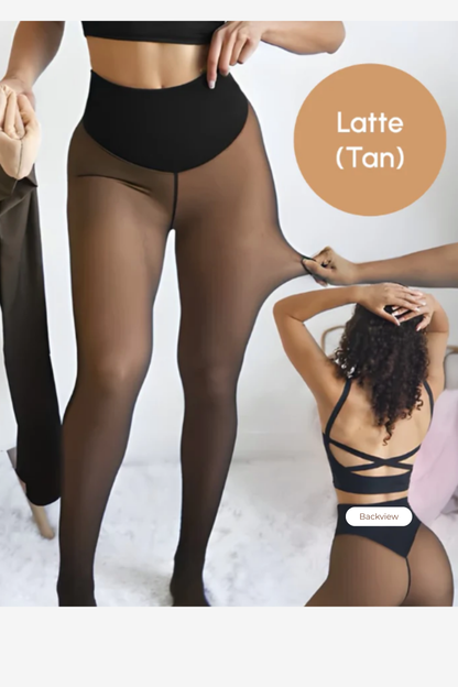 Winter Sheer Fleece-Lined Body Shaping Tights