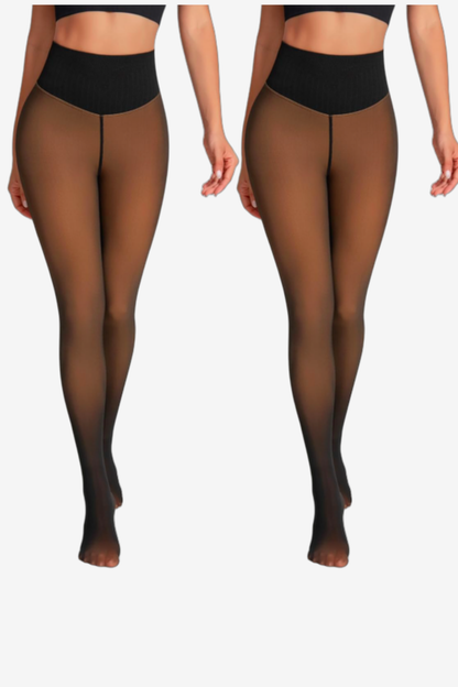Winter Sheer Fleece-Lined Body Shaping Tights