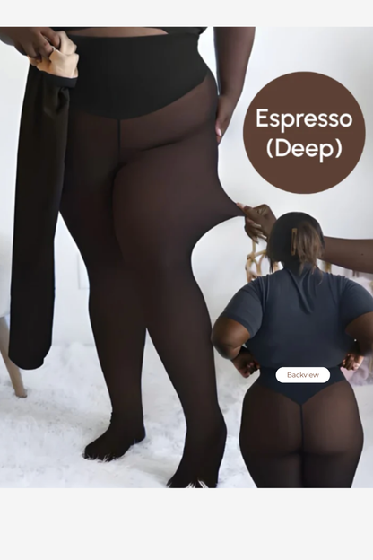 Winter Sheer Fleece-Lined Body Shaping Tights