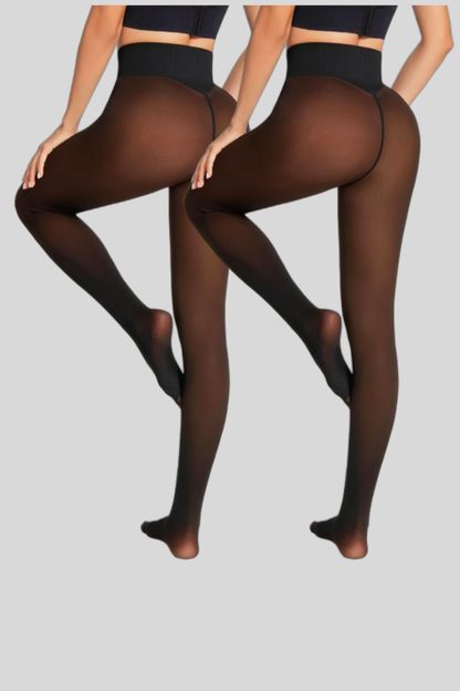 Winter Sheer Fleece-Lined Body Shaping Tights