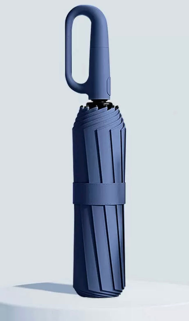 Umbrella with Carabiner Handle Sturdy Windproof Reinforced Automatic