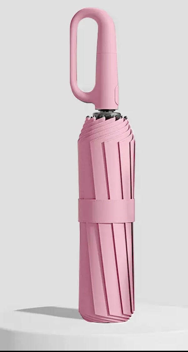 Umbrella with Carabiner Handle Sturdy Windproof Reinforced Automatic