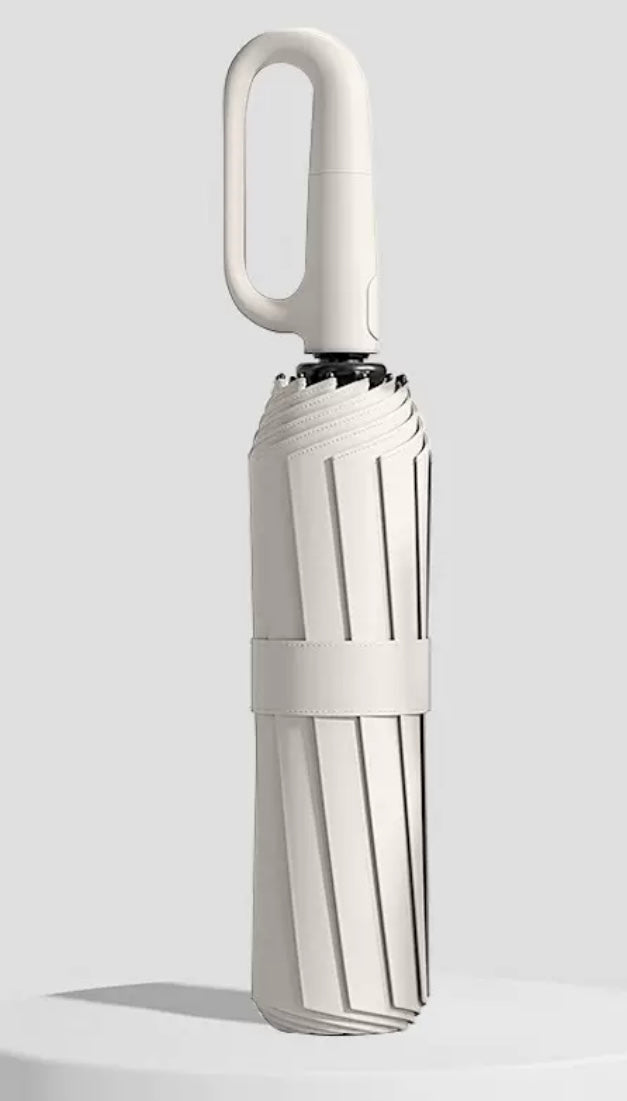 Umbrella with Carabiner Handle Sturdy Windproof Reinforced Automatic